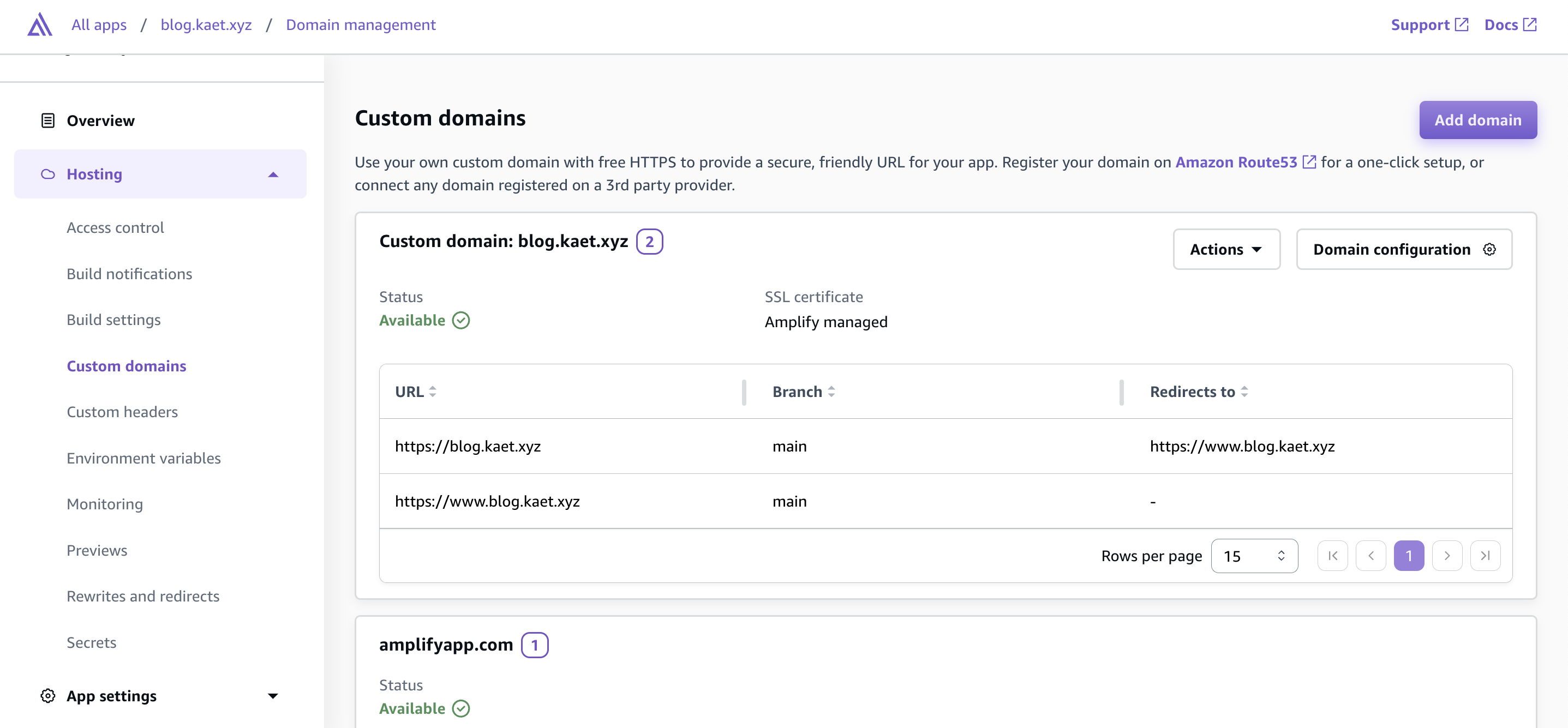 Custom Domain Page